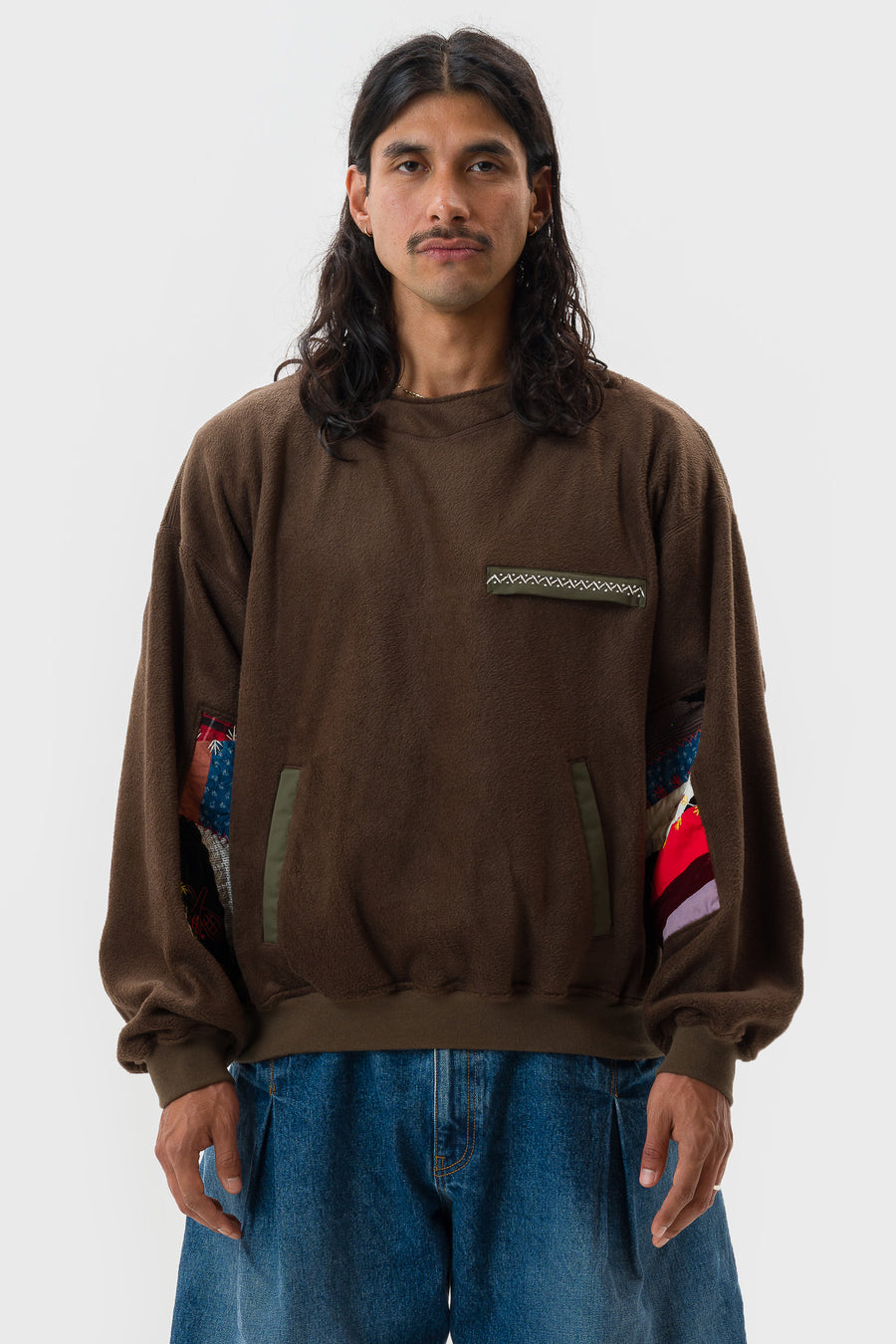 Khoki Quilt Fleece Pullover in Khaki - Notre