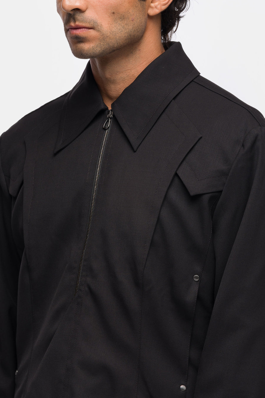 KIKO KOSTADINOV Kraner Cropped Blouson in Crow Black - Notre
