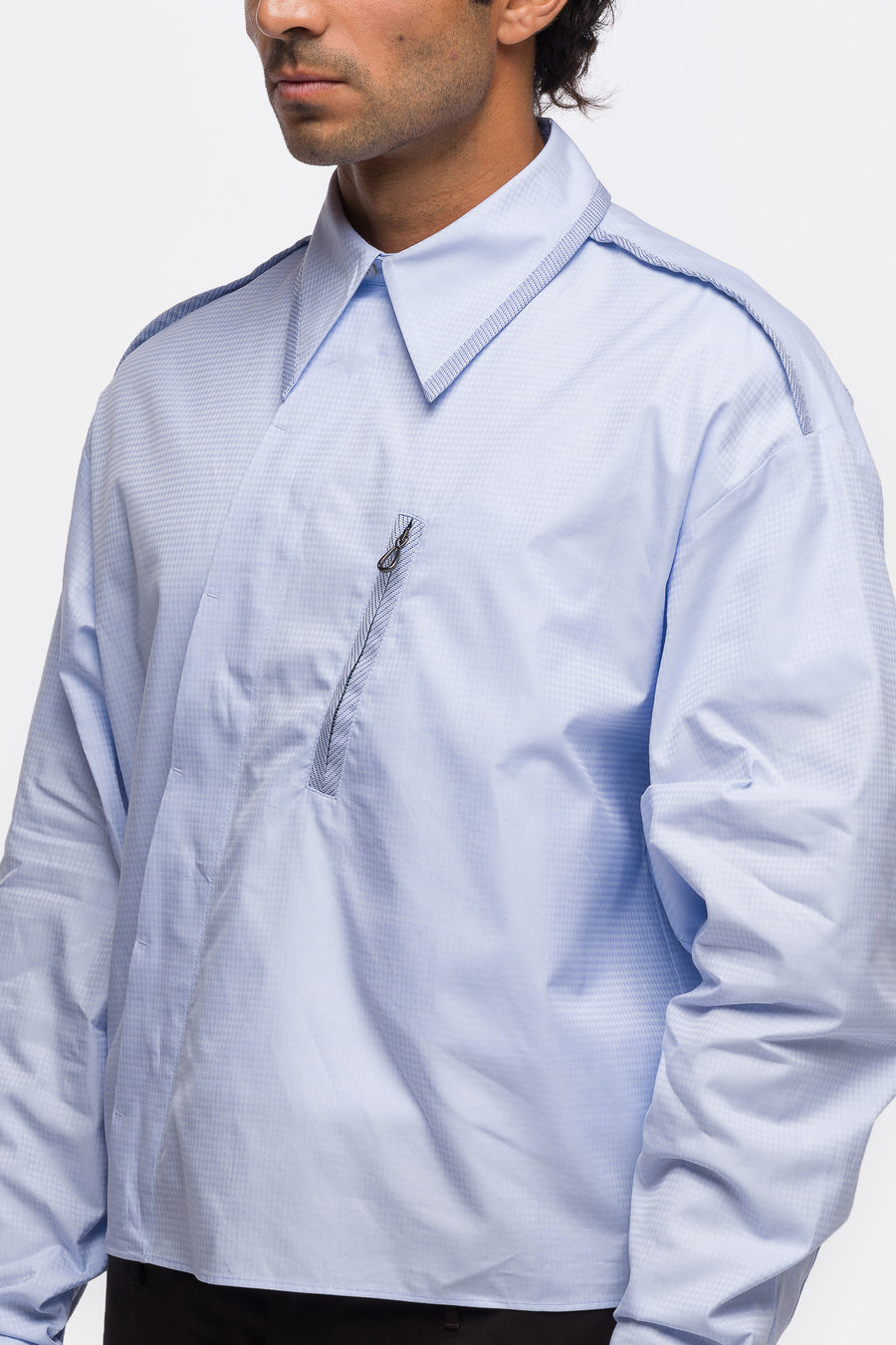 KIKO KOSTADINOV Murad Shirt in Sky Blue Harlequin/Blue Twill - Notre