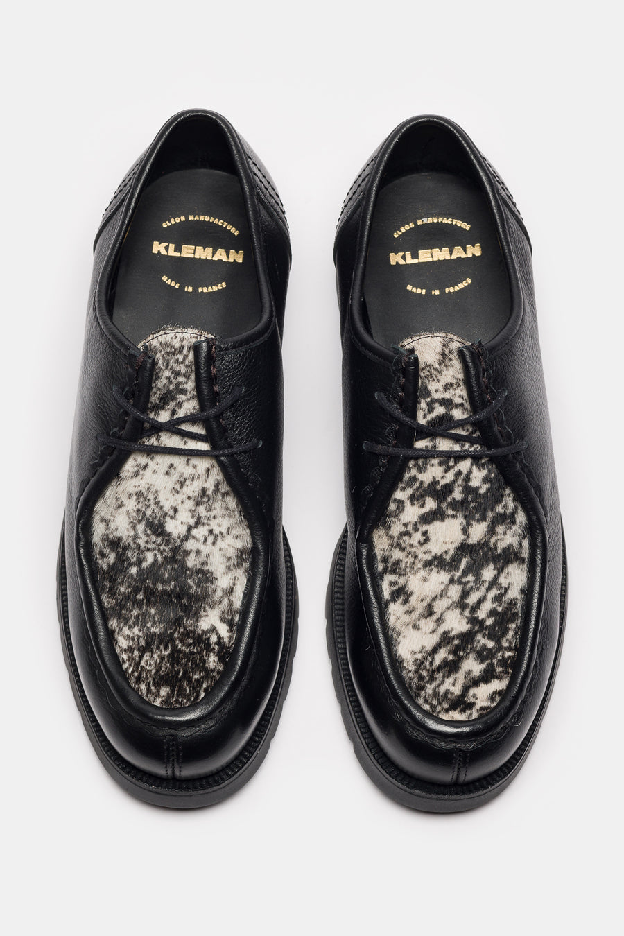 Kleman Padrini Moc Toe Shoe in Black/Beige - Notre