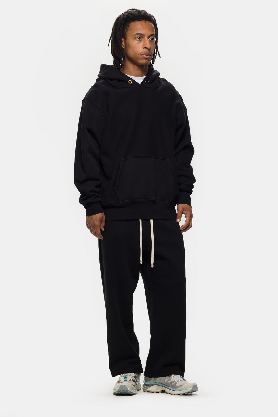Les Tien Cropped Relaxed Pant in Jet Black - Notre