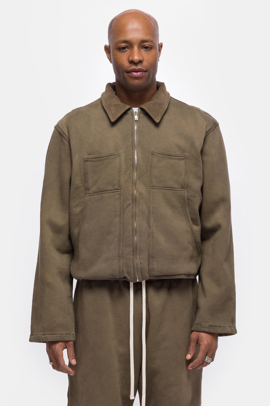 Les Tien Heavyweight Utility Jacket in Aloe Oil - Notre