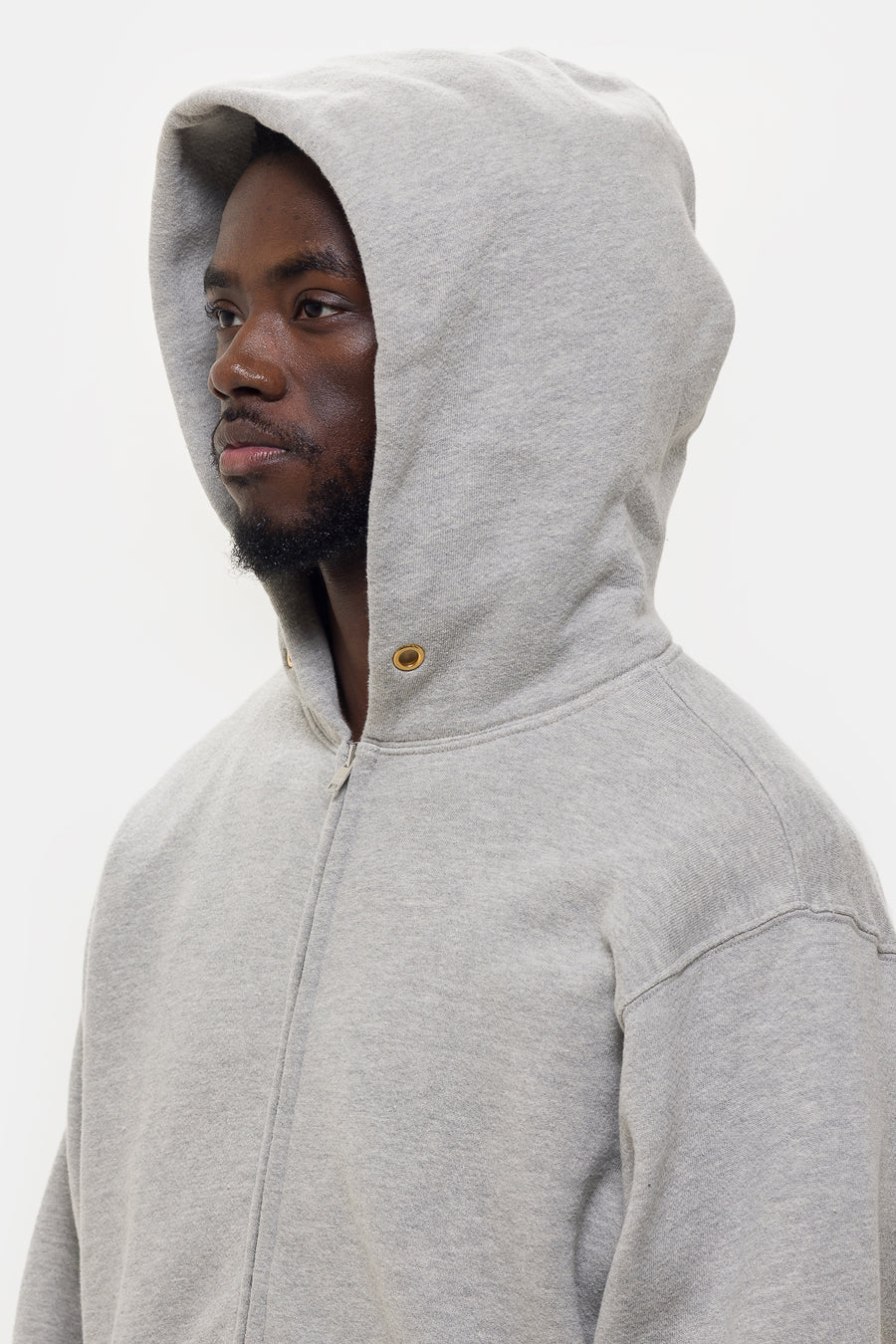 Les Tien Heavyweight Zip Hoodie in Heather Grey - Notre