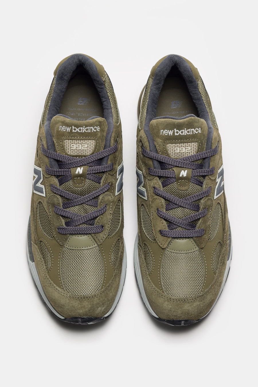 New Balance Made in USA 992 Sneaker in Dark Camo/Covert Green/Aluminum Grey - Notre