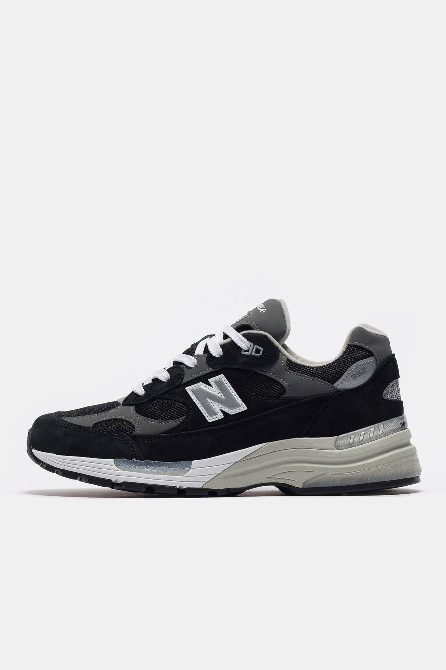New Balance Made in USA 992 Sneaker in Black/Grey/Silver Metallic - Notre