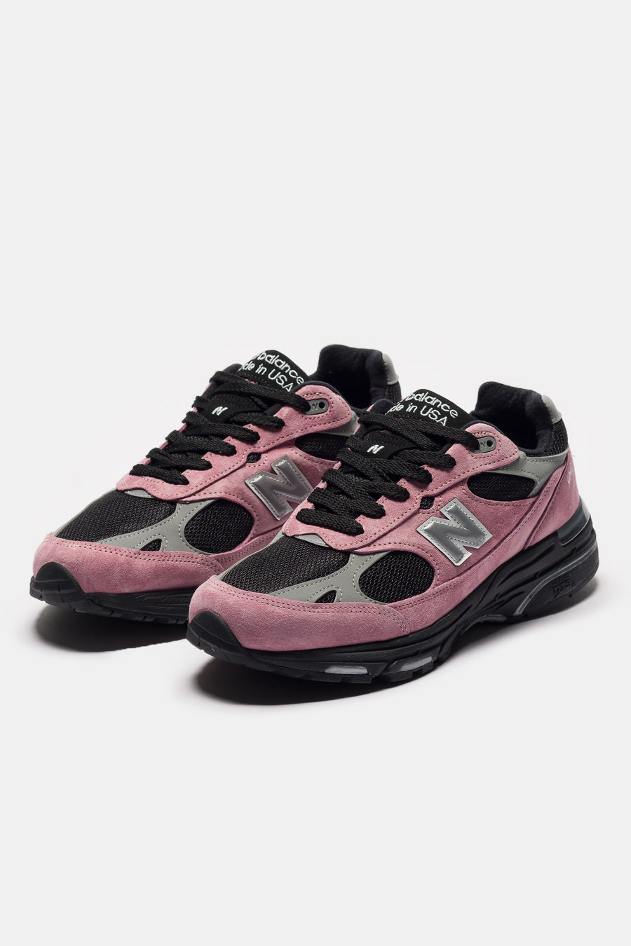 New Balance Made in USA 993 Sneaker in Pink Taffy/Black/Slate Grey - Notre