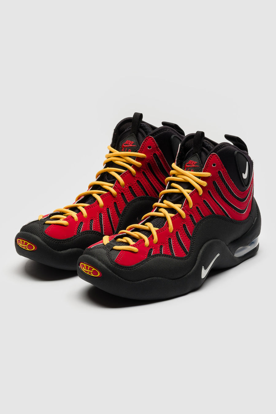 Nike Air Bakin High SP Sneaker in Varsity Red/White/Varsity Maize/Black - Notre