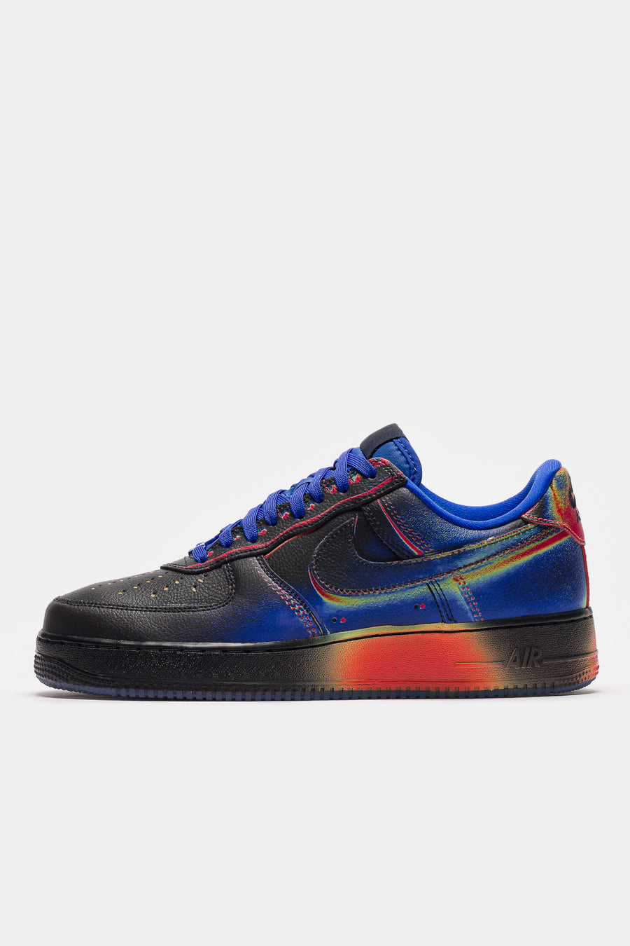 Nike Air Force 1 Low Retro Sneaker in Black/Racer Blue/Volt Ice/Bright Crimson - Notre