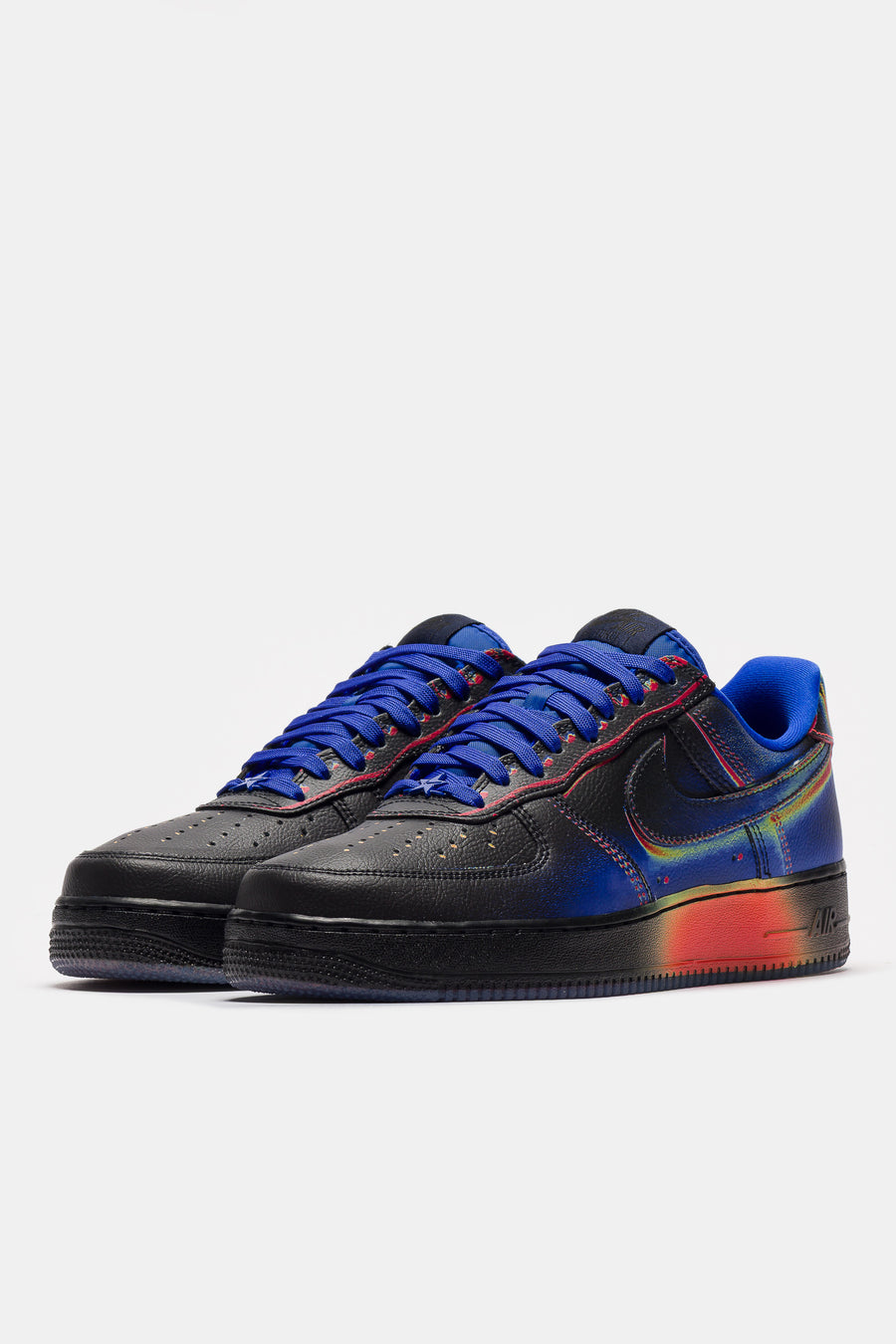 Nike Air Force 1 Low Retro Sneaker in Black/Racer Blue/Volt Ice/Bright Crimson - Notre