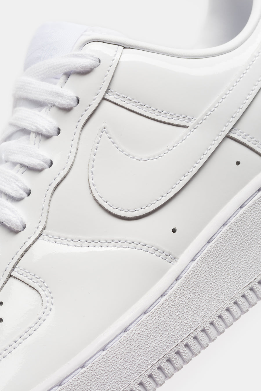 Nike Air Force 1 '07 Patent Leather Sneaker in White/White - Notre