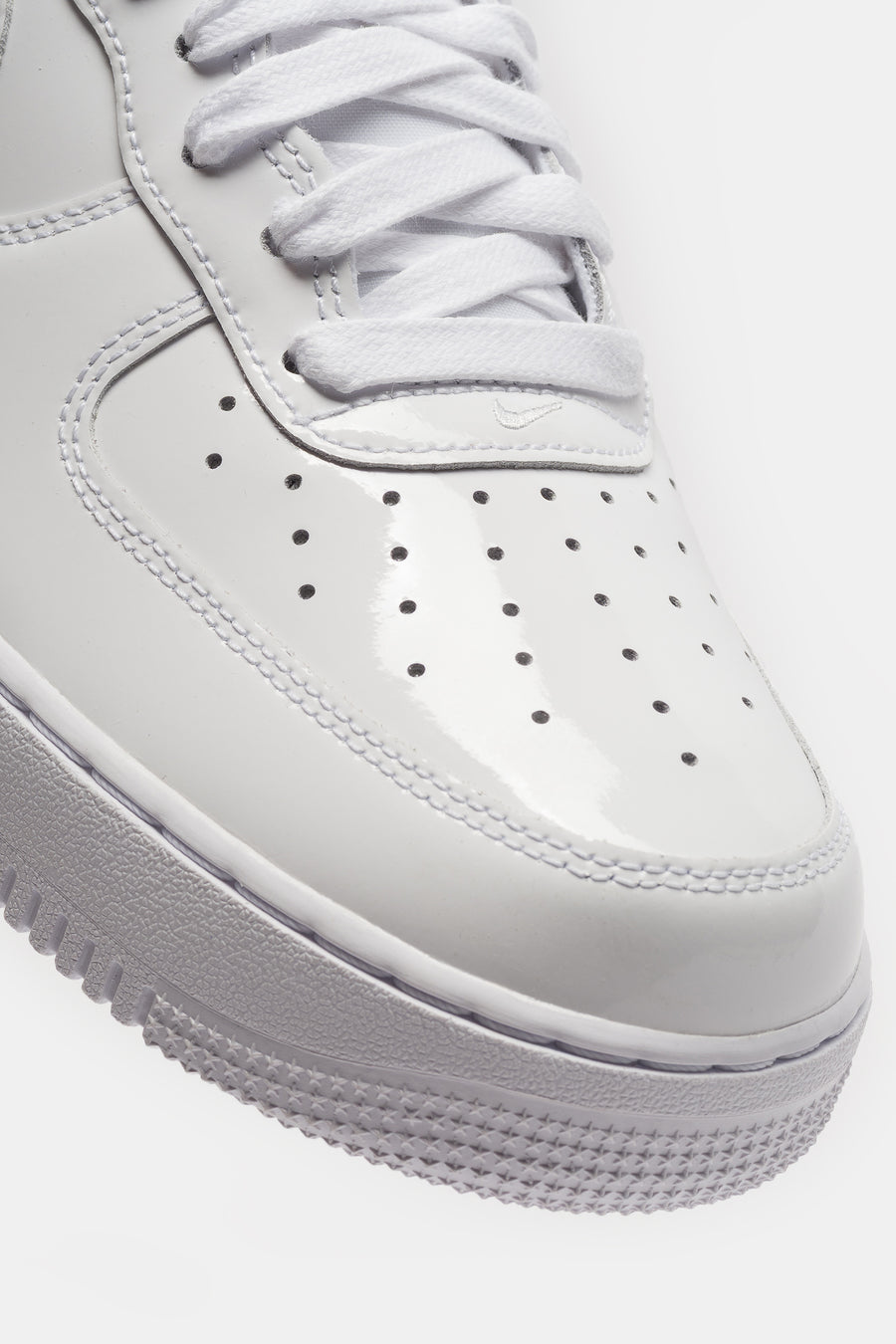 Nike Air Force 1 '07 Patent Leather Sneaker in White/White - Notre