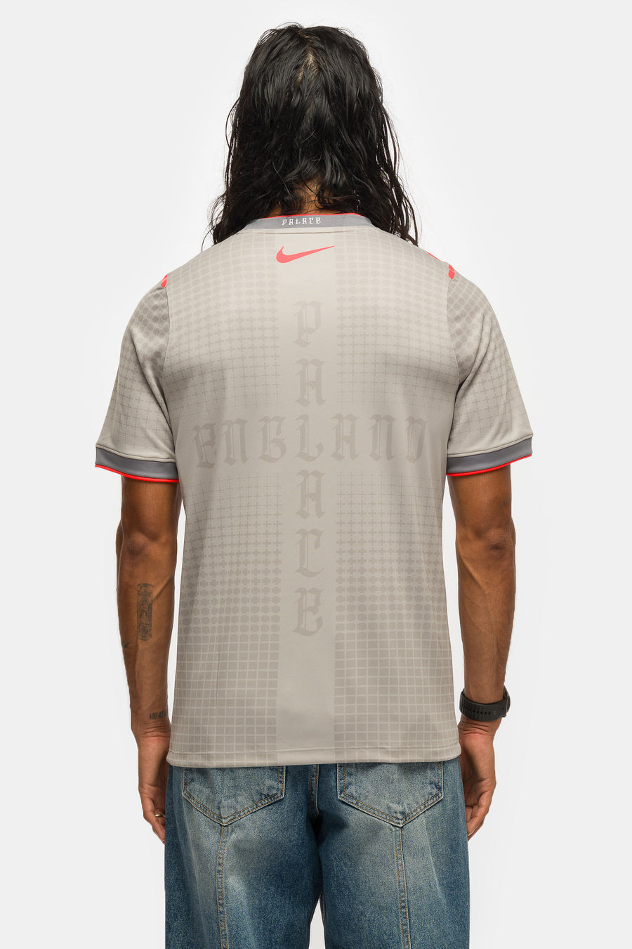 Nike Palace x England Academy Pro Soccer Top in Pewter Grey/Bright Crimson - Notre