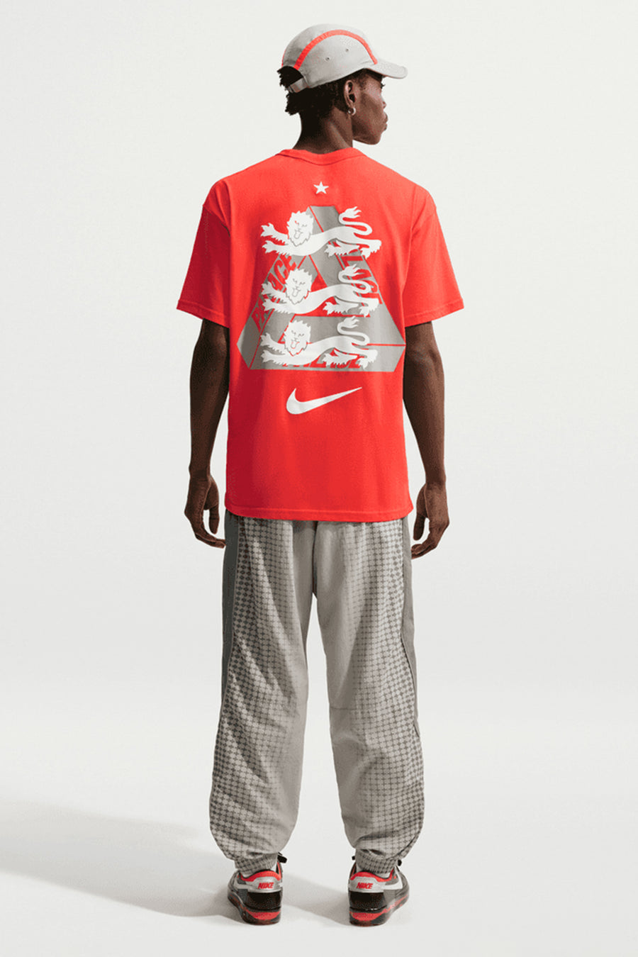 Nike Palace x England Track Pant in Pewter Grey/Cool Grey/Bright Crimson - Notre