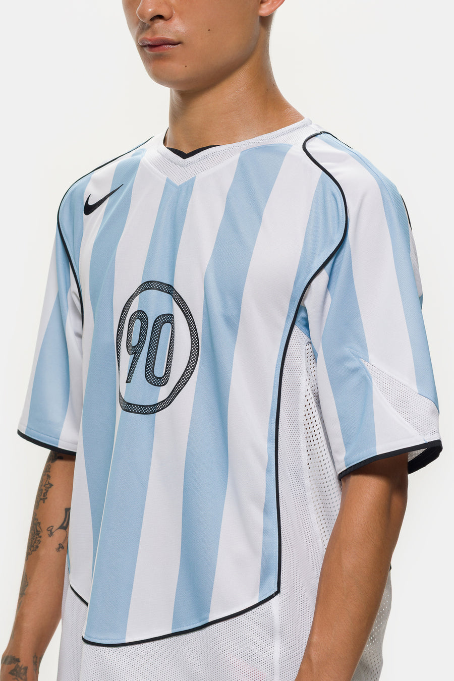 Nike Total 90 Dri-FIT Soccer Jersey in Psychic Blue/White/Black - Notre