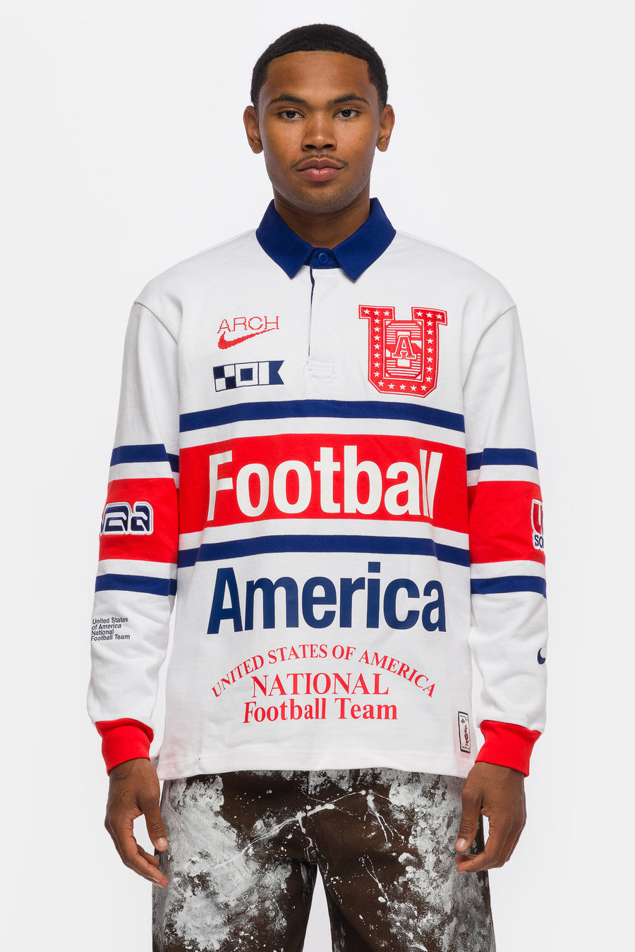 Nike V.A.A. x USA Rugby Shirt in White/Challenge Red - Notre