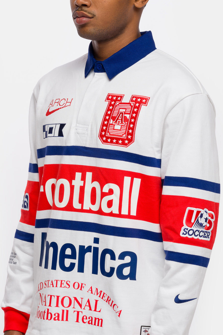 Nike V.A.A. x USA Rugby Shirt in White/Challenge Red - Notre