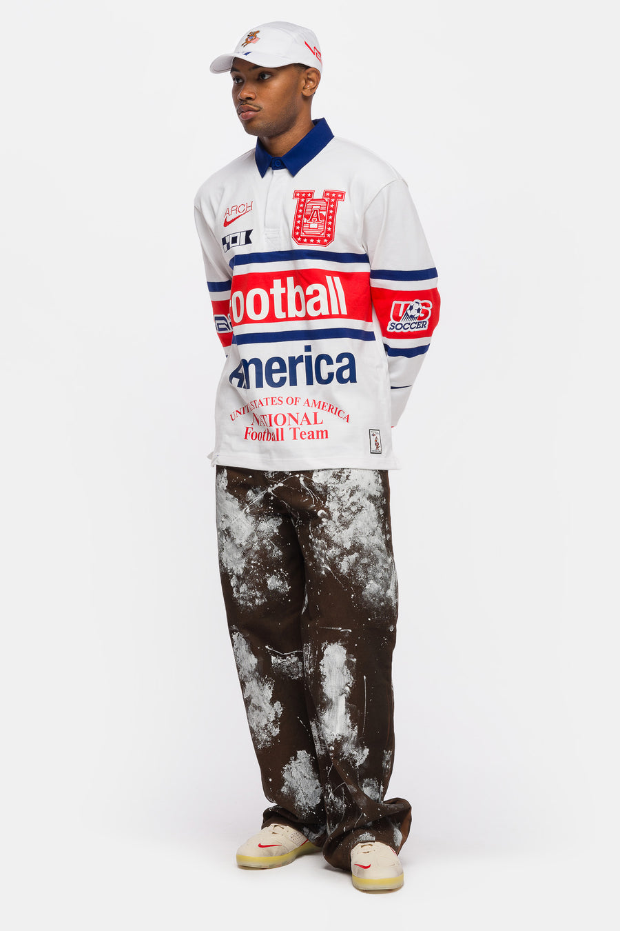 Nike V.A.A. x USA Rugby Shirt in White/Challenge Red - Notre