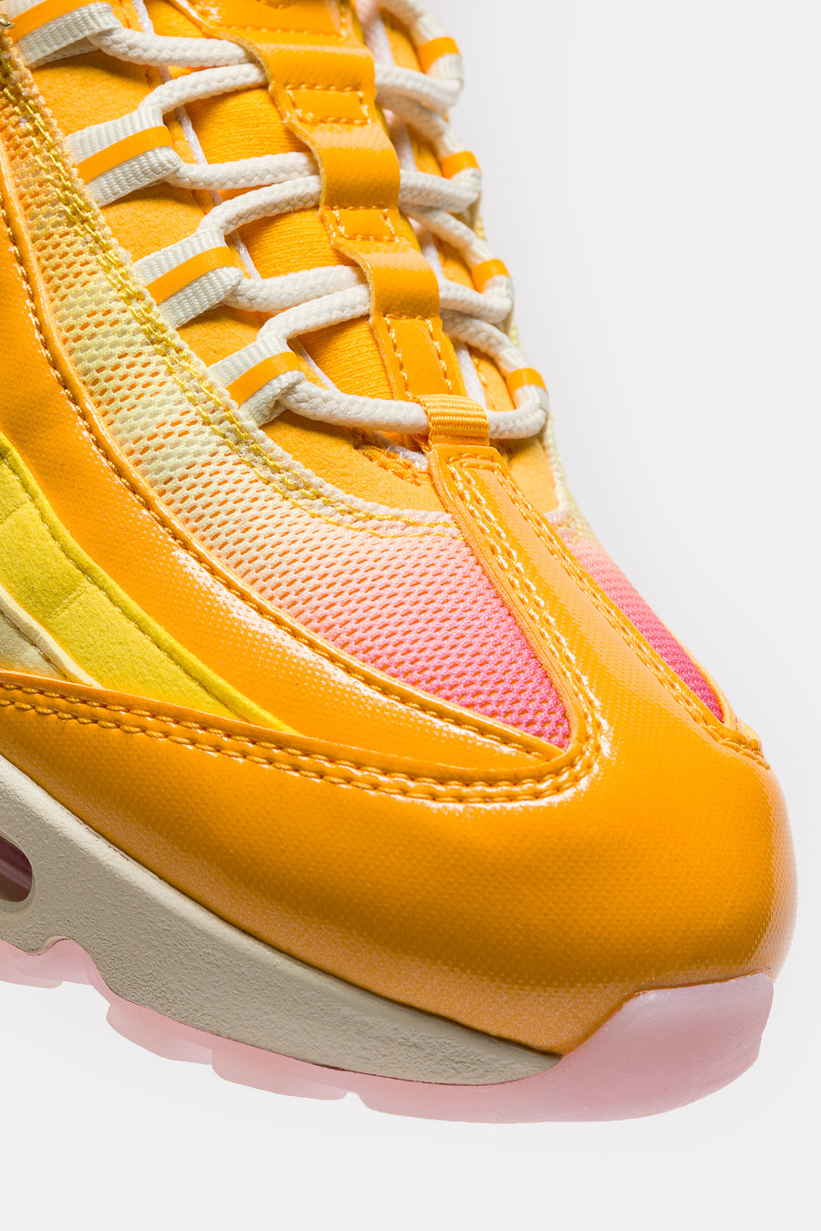 Nike Air Max 95 Big Bubble Sneaker in University Gold/Coconut Milk/Pink Foam - Notre