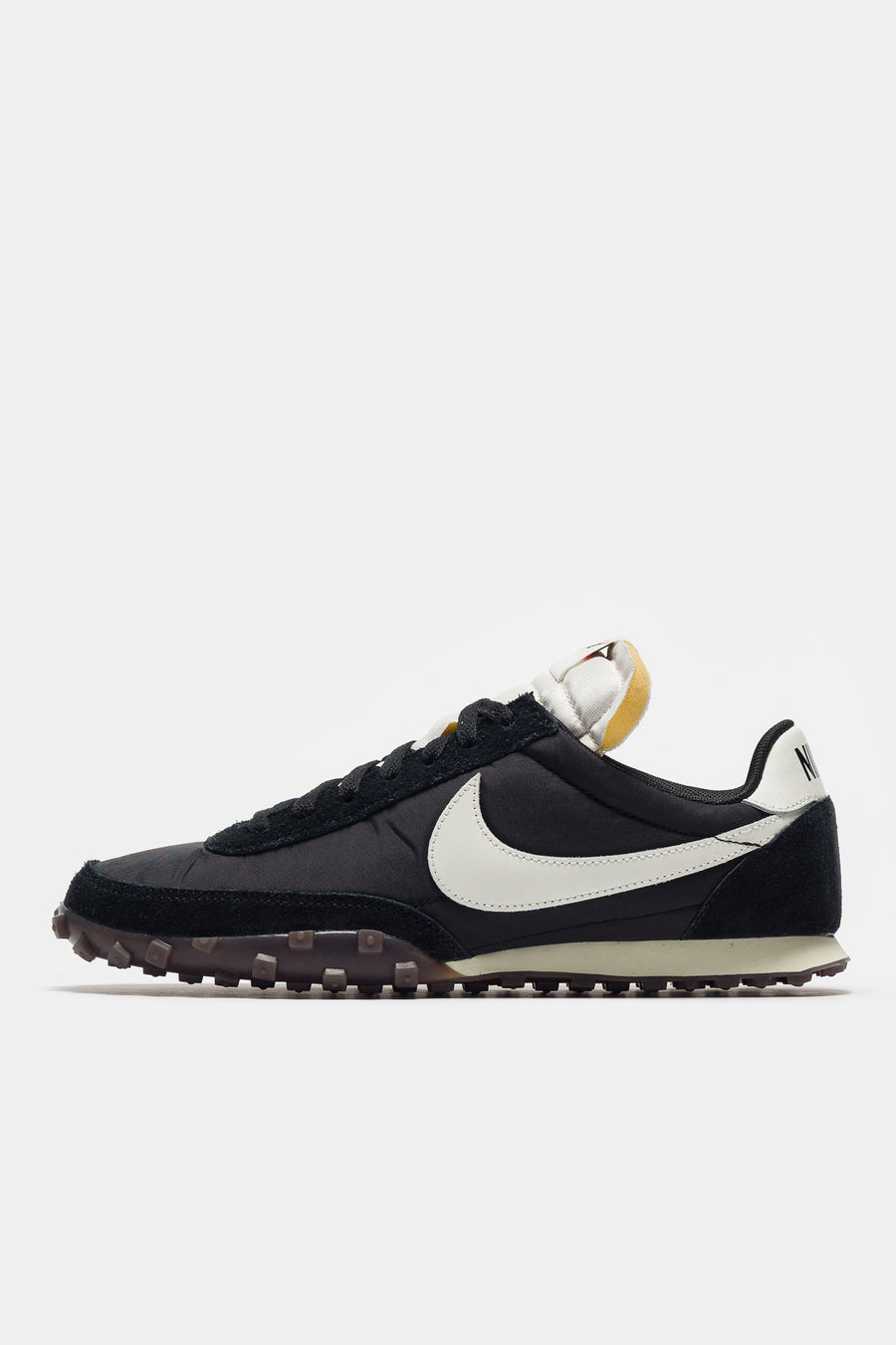 Nike Waffle Racer Sneaker in Black/Sail/Coconut Milk/Gum Dark Brown - Notre