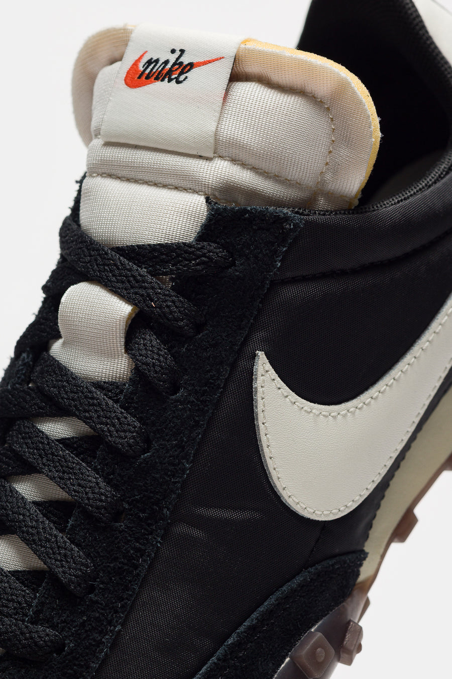 Nike Waffle Racer Sneaker in Black/Sail/Coconut Milk/Gum Dark Brown - Notre