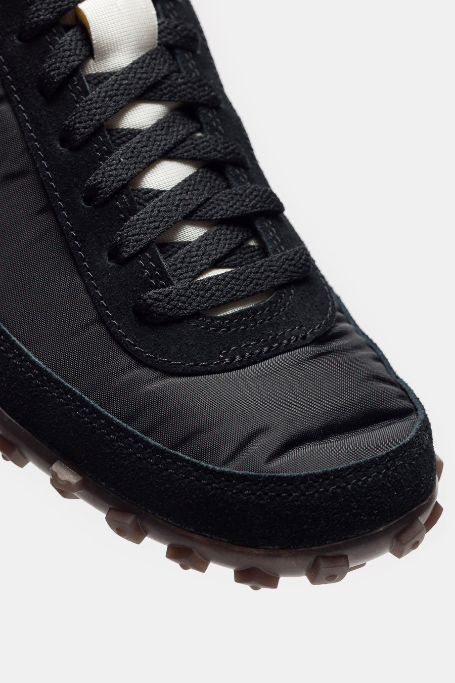 Nike Waffle Racer Sneaker in Black/Sail/Coconut Milk/Gum Dark Brown - Notre