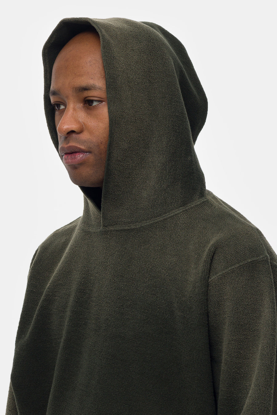 Notre Reverse French Terry Hoodie in Forest Green - Notre