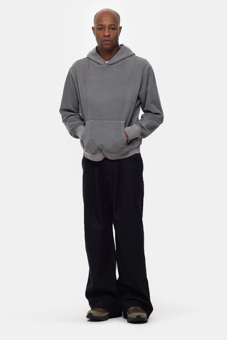 Notre Reverse French Terry Hoodie in Steel Grey - Notre
