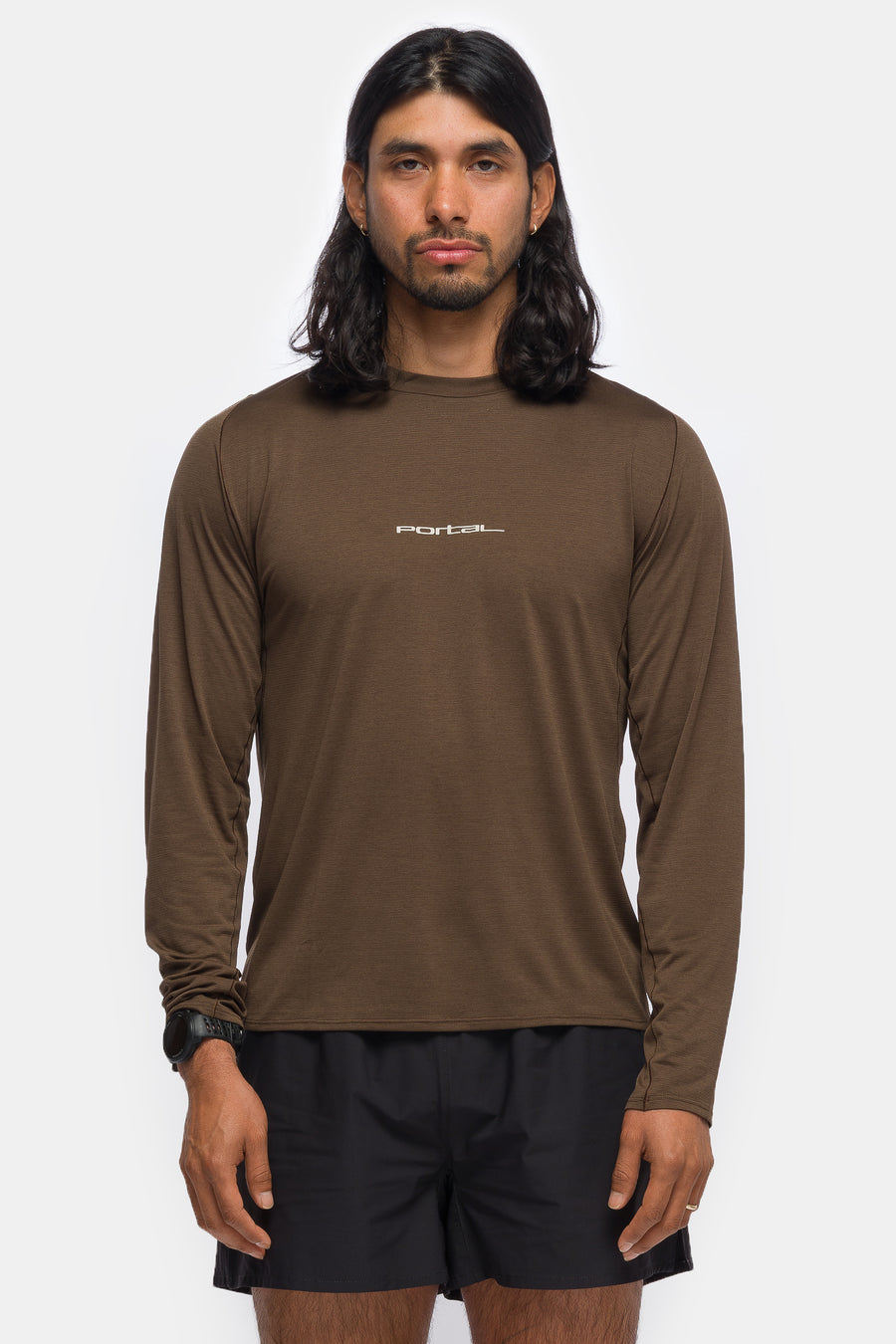 Portal Lateral Peak LS T-Shirt in Slate Black - Notre