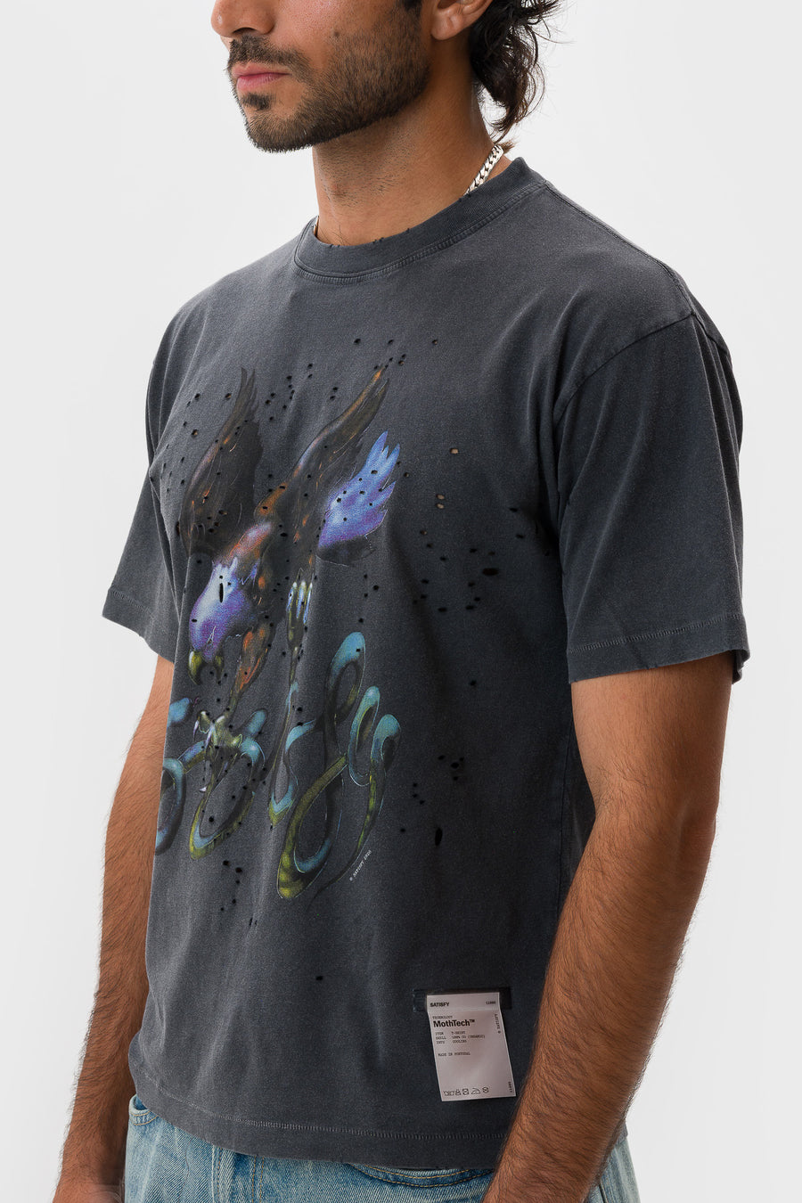 Satisfy MothTech™ Eagle T‑Shirt in Aged Black - Notre