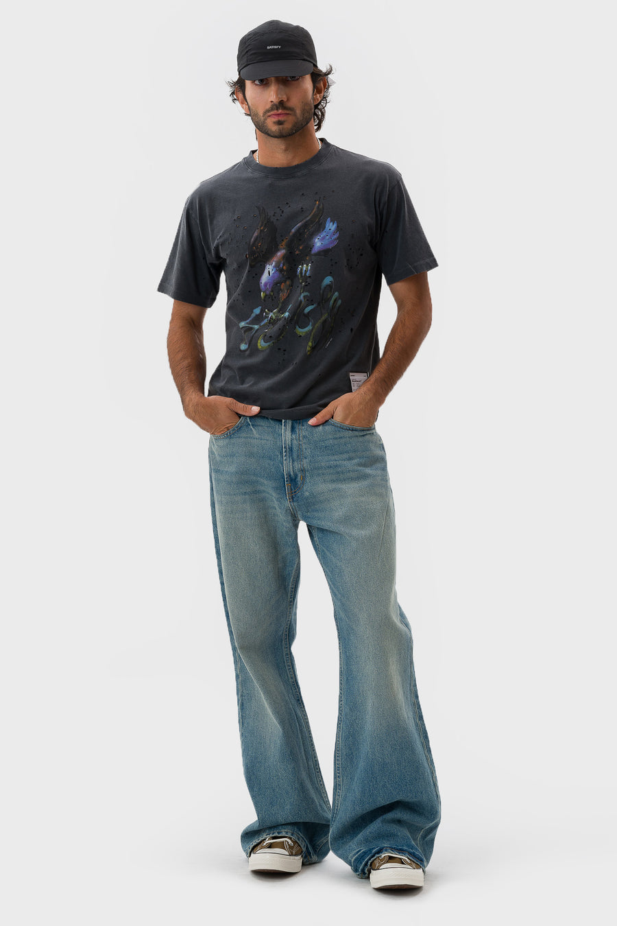Satisfy MothTech™ Eagle T‑Shirt in Aged Black - Notre