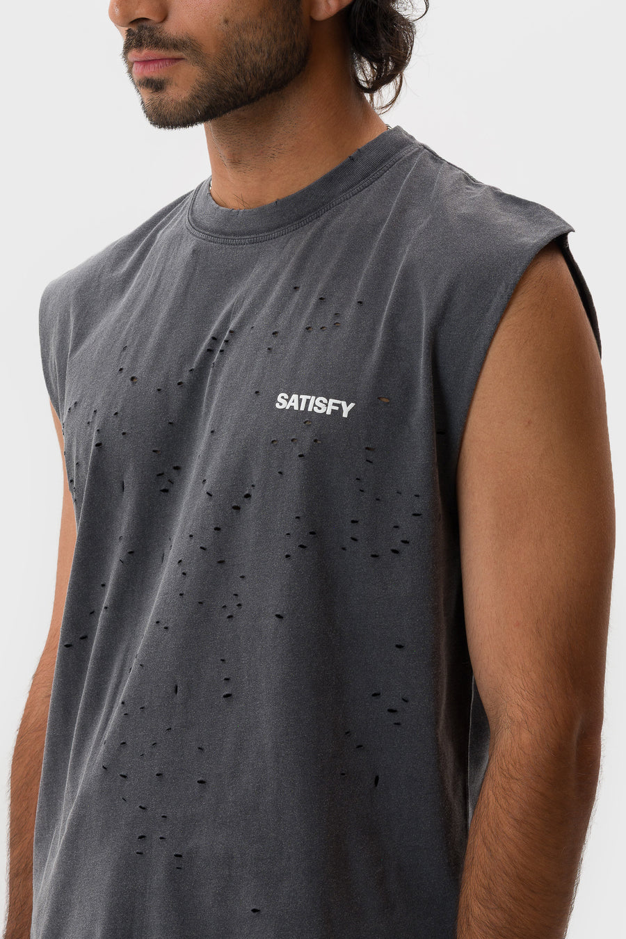 Satisfy MothTech™ Muscle T-Shirt in Aged Black - Notre