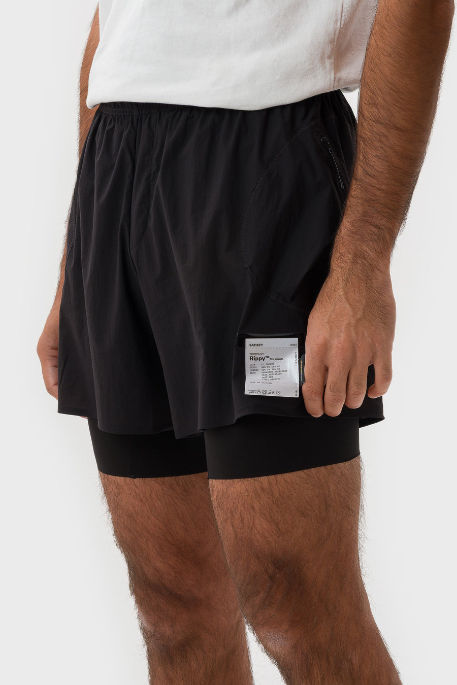 Satisfy Rippy™ Cordura® 5" Trail Short in Black - Notre