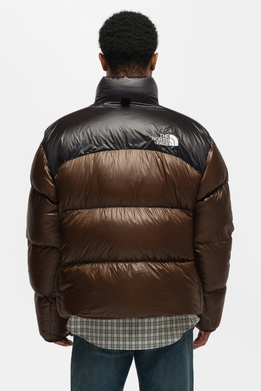 The North Face Pertex Nuptse Reversible Jacket in Dark Chestnut/TNF Black - Notre