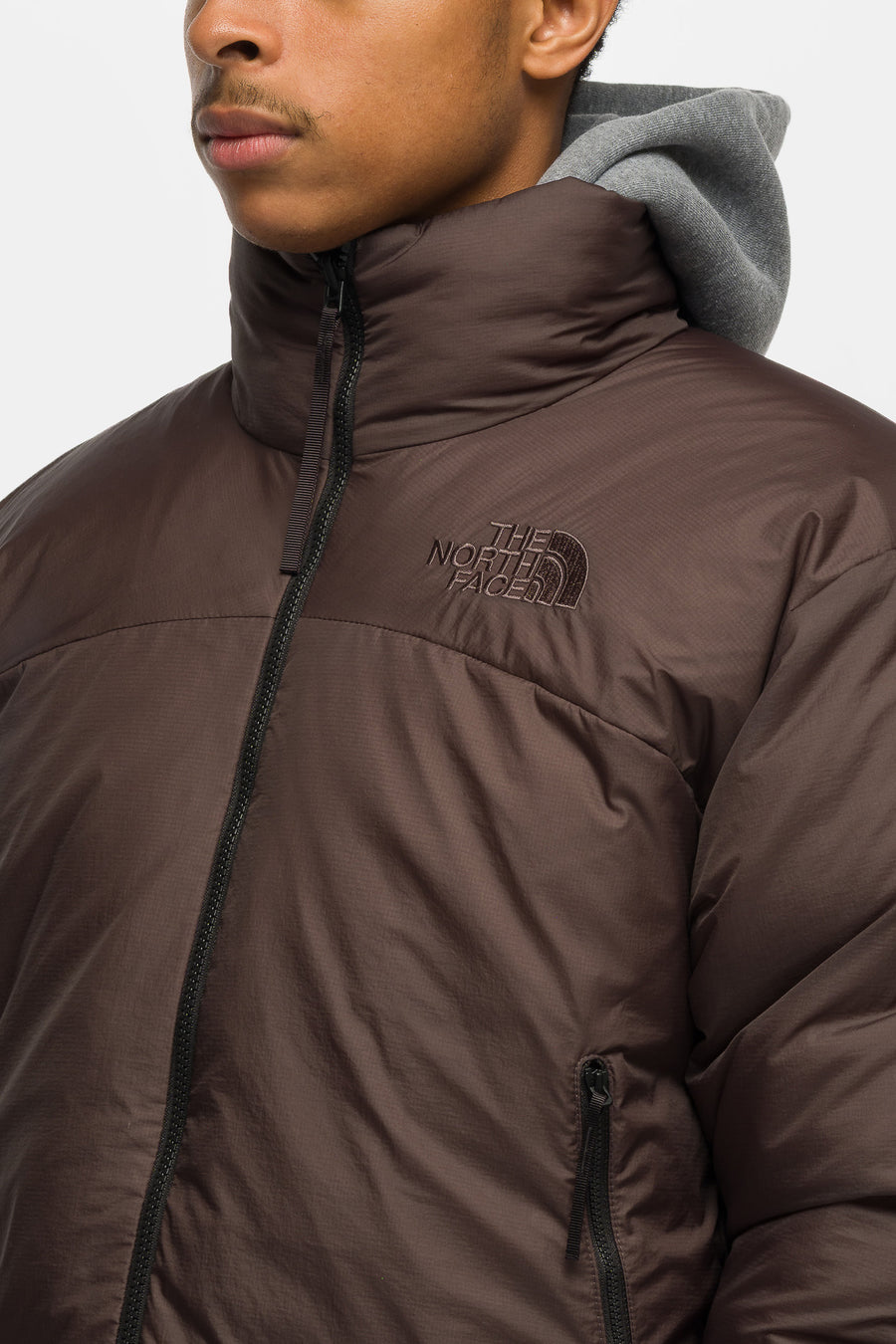 The North Face Pertex Nuptse Reversible Jacket in Lead/TNF Black - Notre