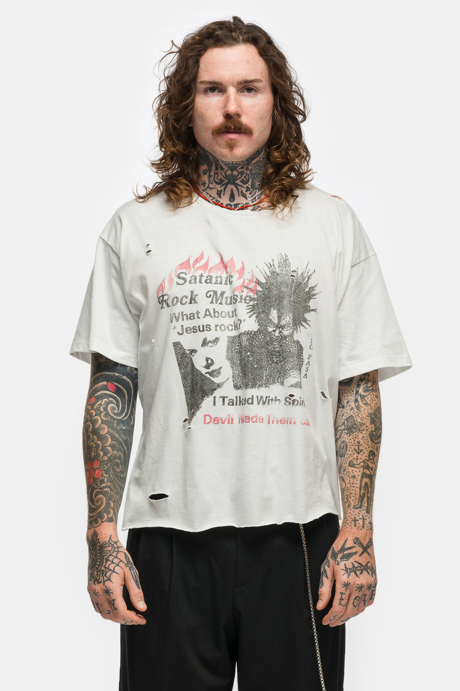 TODO PASA Satanic Rock Music T-Shirt in White - Notre