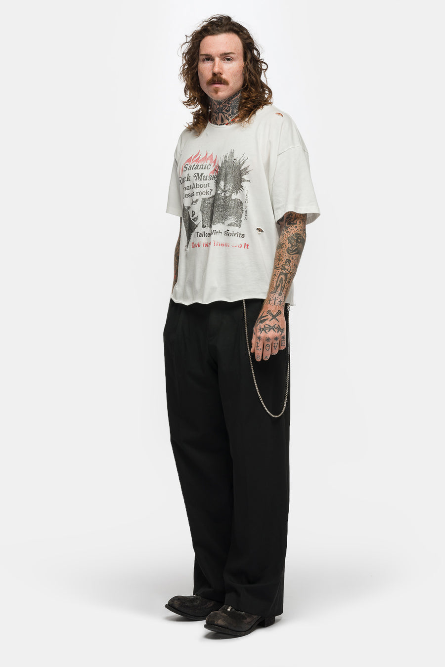 TODO PASA Satanic Rock Music T-Shirt in White - Notre