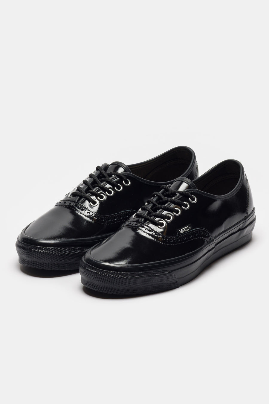 Vans OTW Authentic 44 Siped Vibram Sneaker in Gloss Leather Brogue Black - Notre