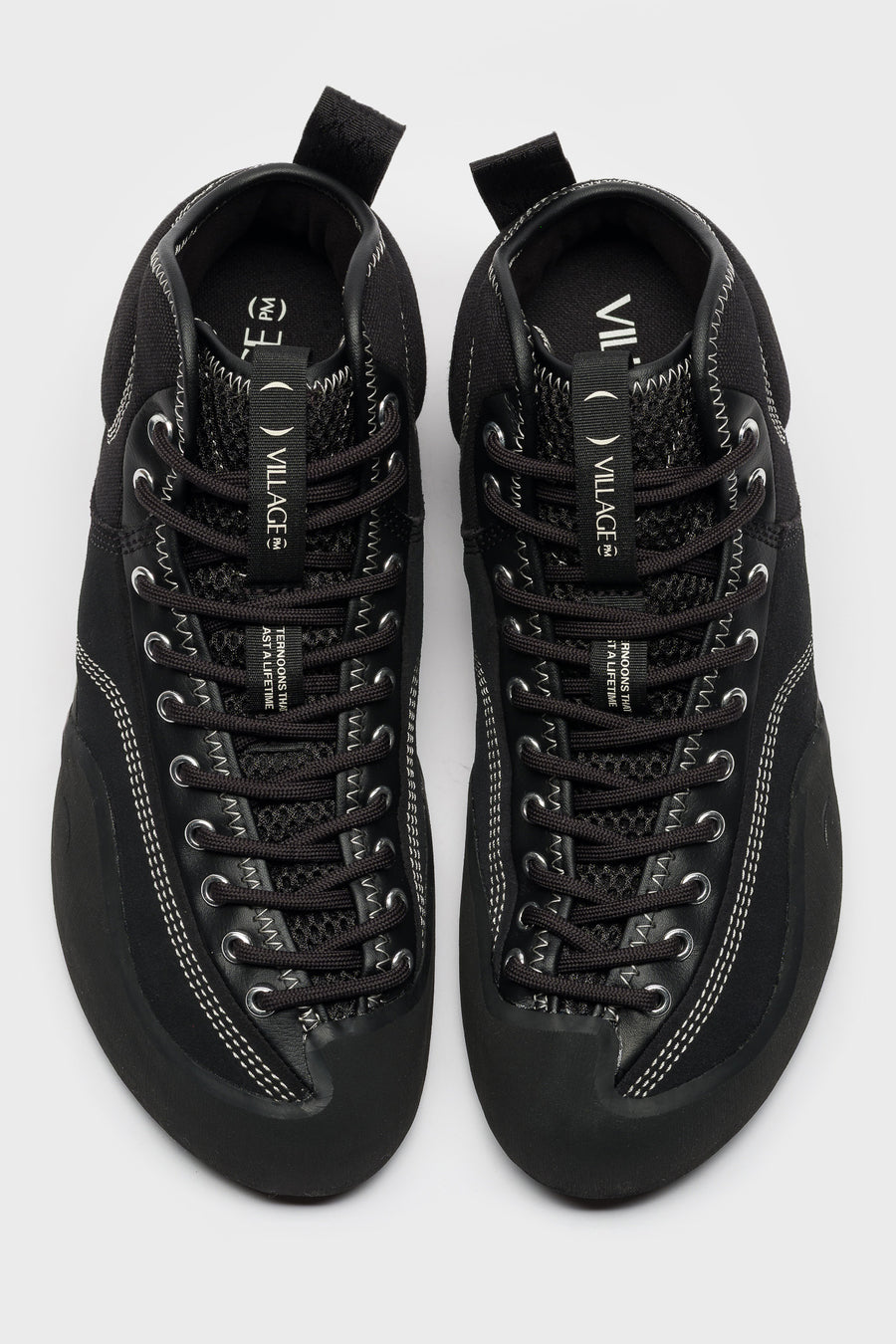 Village PM 1 Mid PM Sneaker in Black/Natural Black - Notre