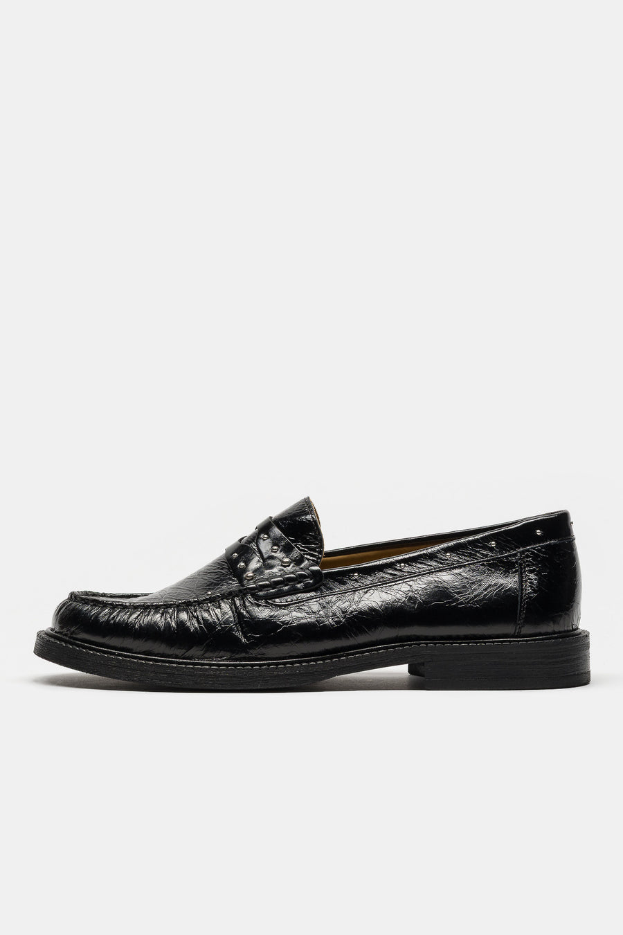 Bare Knuckles Vinny's Studded Yardee Loafer in Black Nappa - Notre