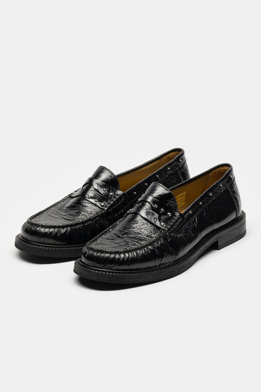 Bare Knuckles Vinny's Studded Yardee Loafer in Black Nappa - Notre