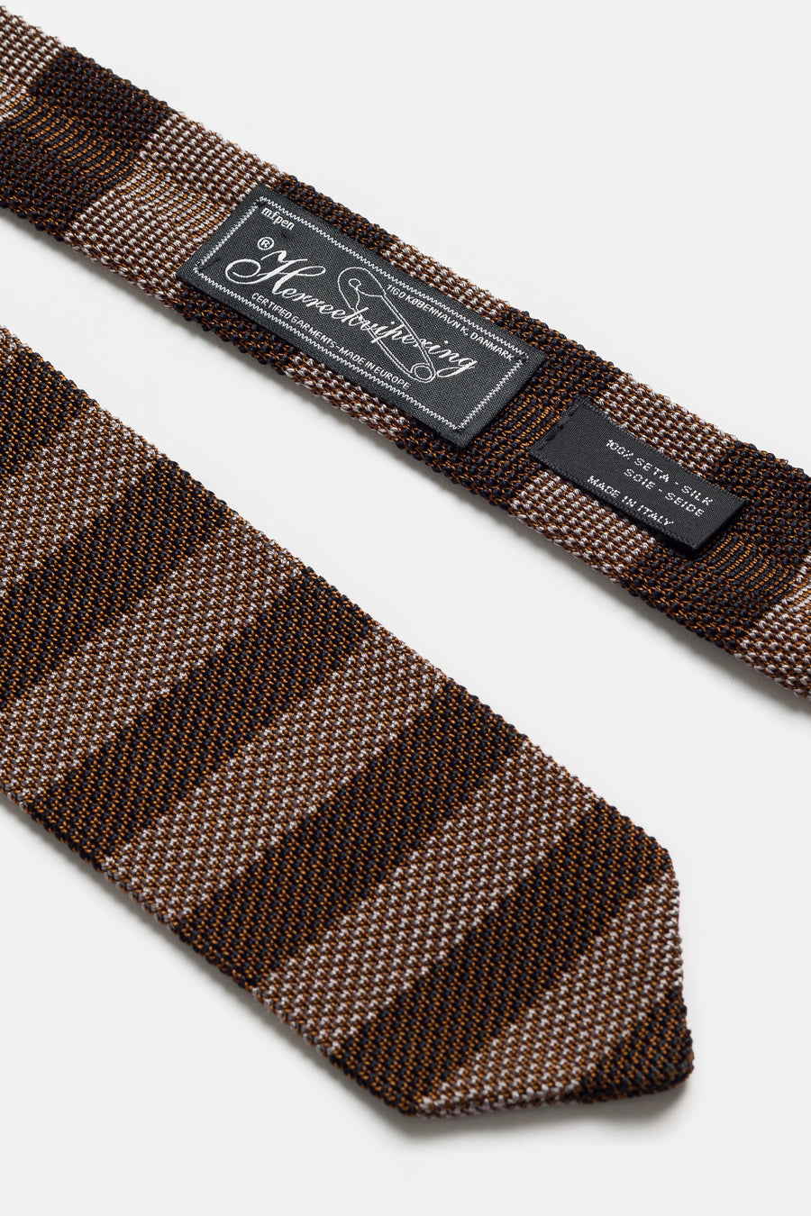 mfpen Formal Tie in Brown Candy Stripe - Notre