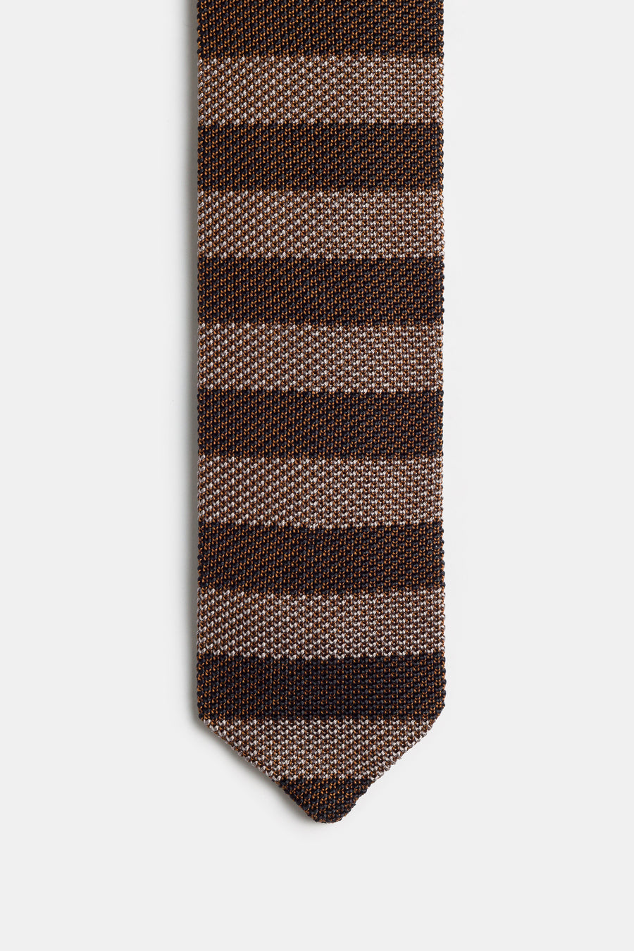 mfpen Formal Tie in Brown Candy Stripe - Notre