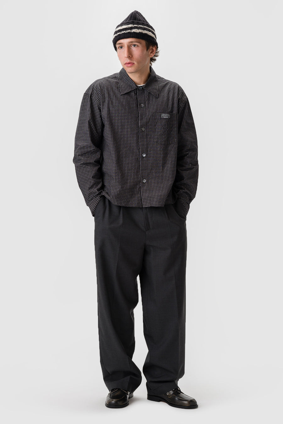 Frame Shirt in Black Check