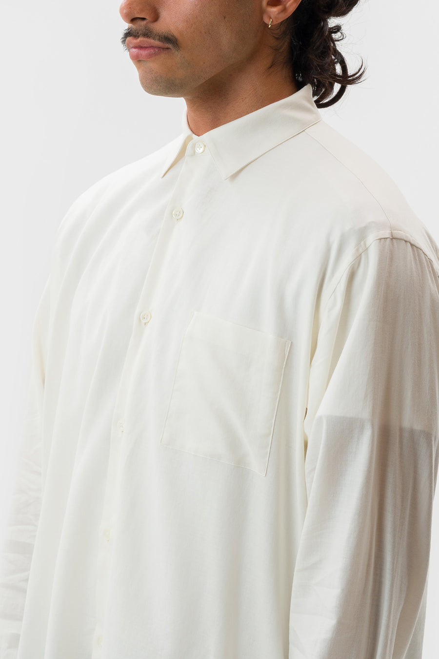 ssstein Cotton Silk Oversized LS Shirt in Cream - Notre