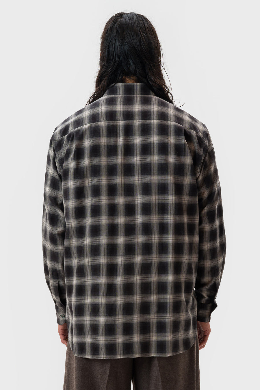 ssstein Cotton Viscose Oversized LS Shirt in Black Ombre - Notre