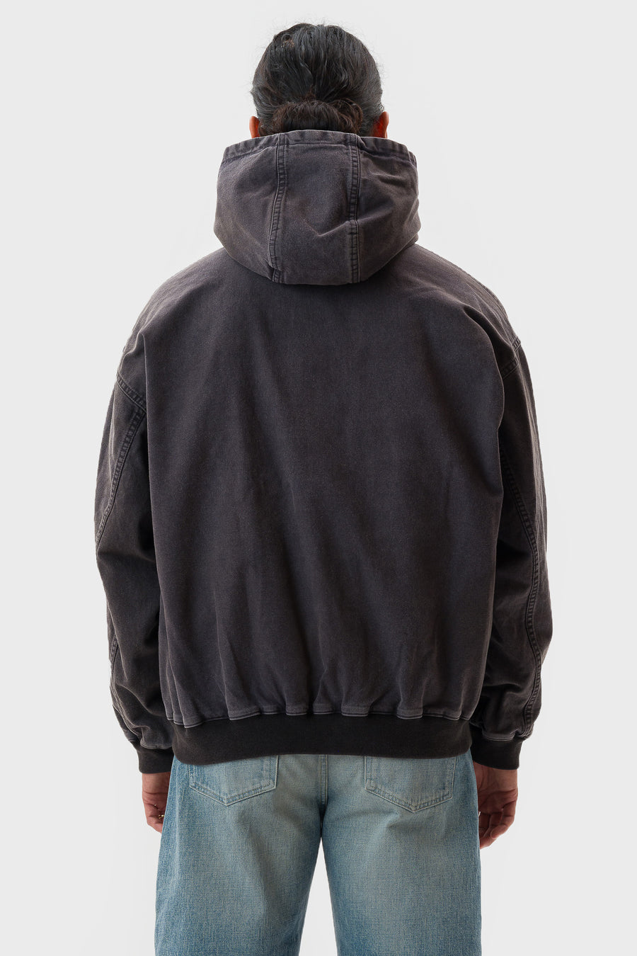 ssstein Sulfur Dyed Oxford Vintage Hood Jacket in Black - Notre