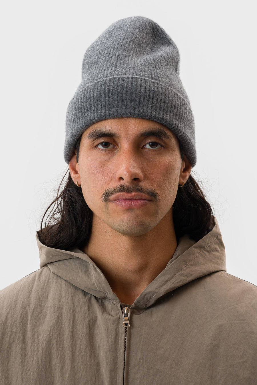 ssstein Super Fine Wool Milled Knit Beanie in Grey - Notre