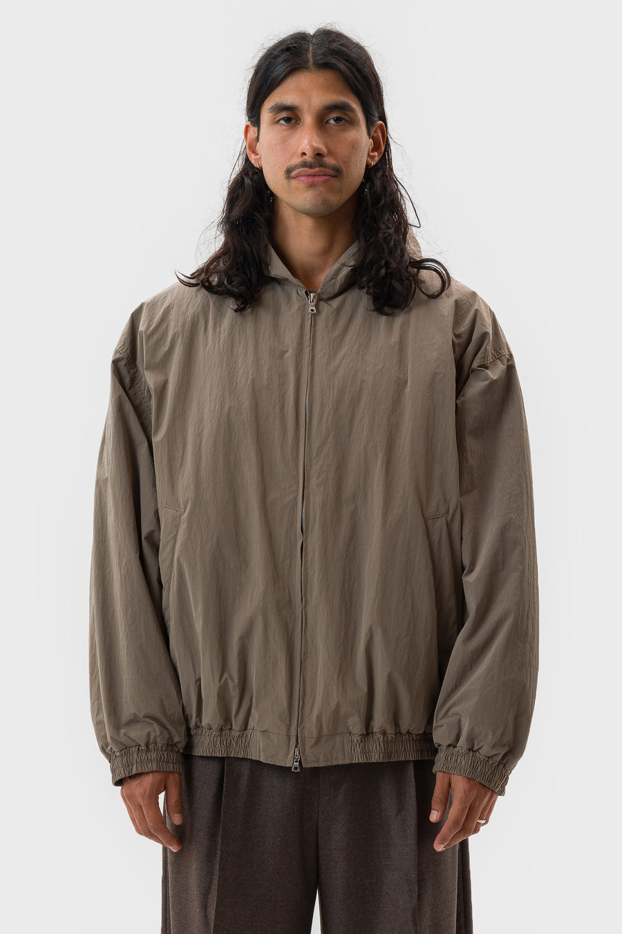 ssstein Windproof Nylon Padded Hood Jacket in Taupe - Notre