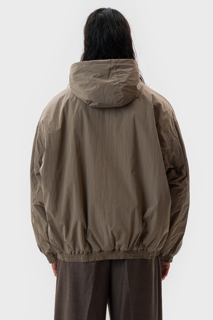 ssstein Windproof Nylon Padded Hood Jacket in Taupe - Notre