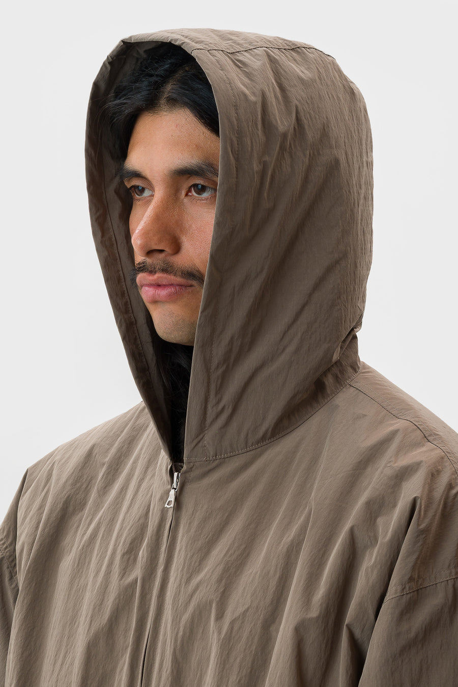 ssstein Windproof Nylon Padded Hood Jacket in Taupe - Notre